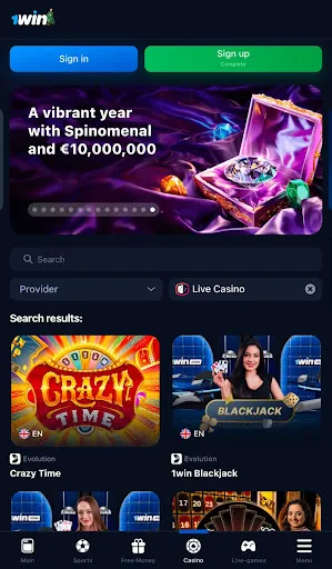 1win mobile app Indonesia